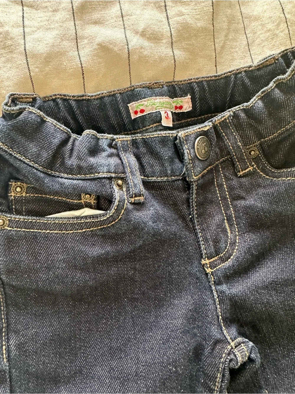 Girls Black and Navy Jeans